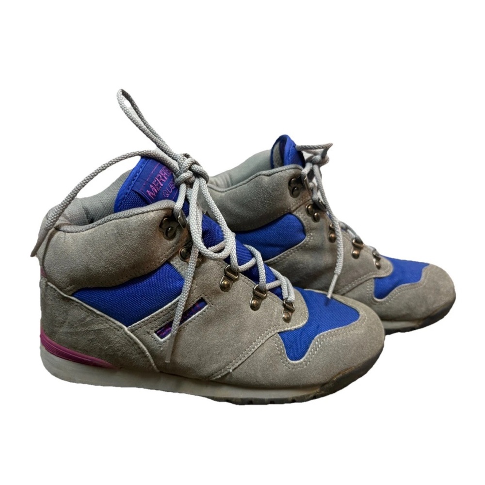 Vintage Merrell Quest Hiking Boot Shoes Women’s 7 Grey Blue Air Cushioned Hiking - Picture 3 of 6